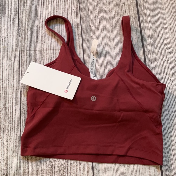 lululemon athletica Tops - LULULEMON Align Cropped Tank Top  MULLED WINE BROWN PINK Size 14 Nulu NWT